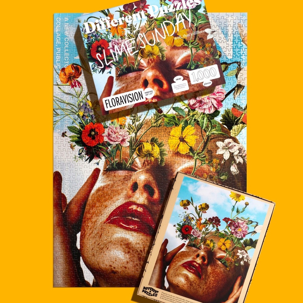 NWT Different Puzzles Floravision 'Slime Sunday' 1000-Piece Jigsaw Puzzle